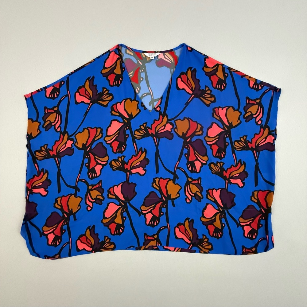 CROSBY by Mollie Burch Top Women's XS Bold Blue‎ Floral